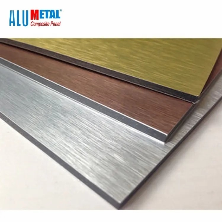 Alumetalは建築材料内部ACPの壁の装飾的なパネルの無光沢色にブラシをかけた